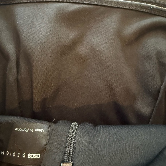 NWOT ASOS Elegant Black Neoprene Wrap Style Strapless Dress - Picture 7 of 8